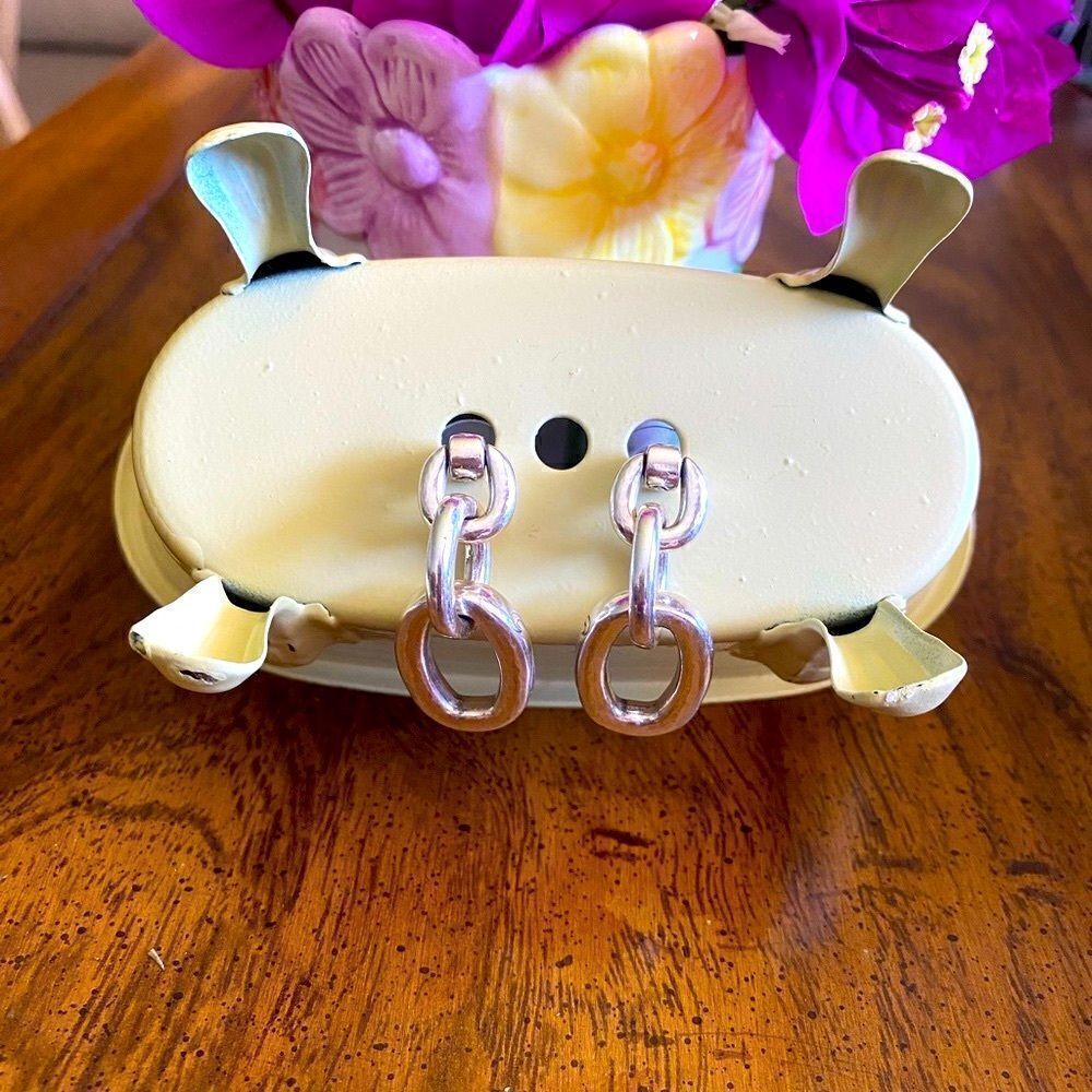 Authentic Brighton Oval Linksilver Dangle Earring… - image 1